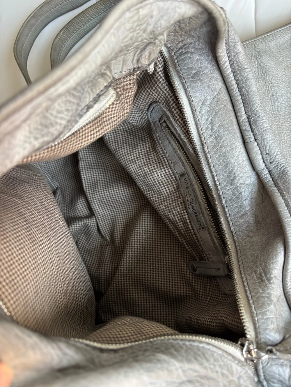 Viva La Difference Sage Green Leather Backpack
